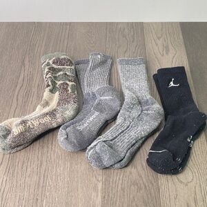 Smartwool & More Men's Large Crew Socks - Black, Gray & Camouflage - 1379